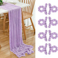 8 Pack 10Ft Table Runner 35x120 inch Purple Boho Gauze Table Cheese Cloth Long by Dspoot