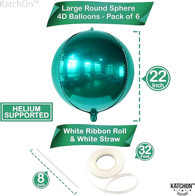 KatchOn, Metallic Emerald Green Balloons - Image 2