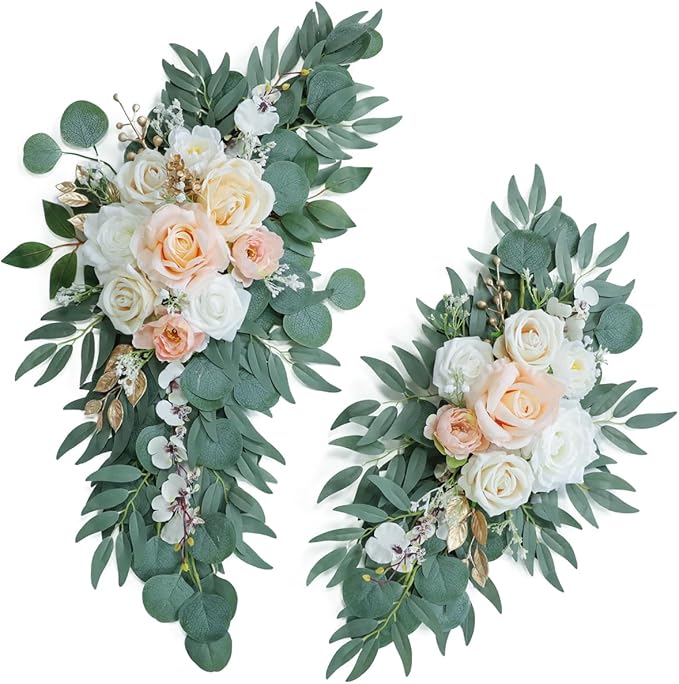 Artificial Blush Pink Wedding Arch Flower Swags Set of 2 by UdoulaFlowersforLife