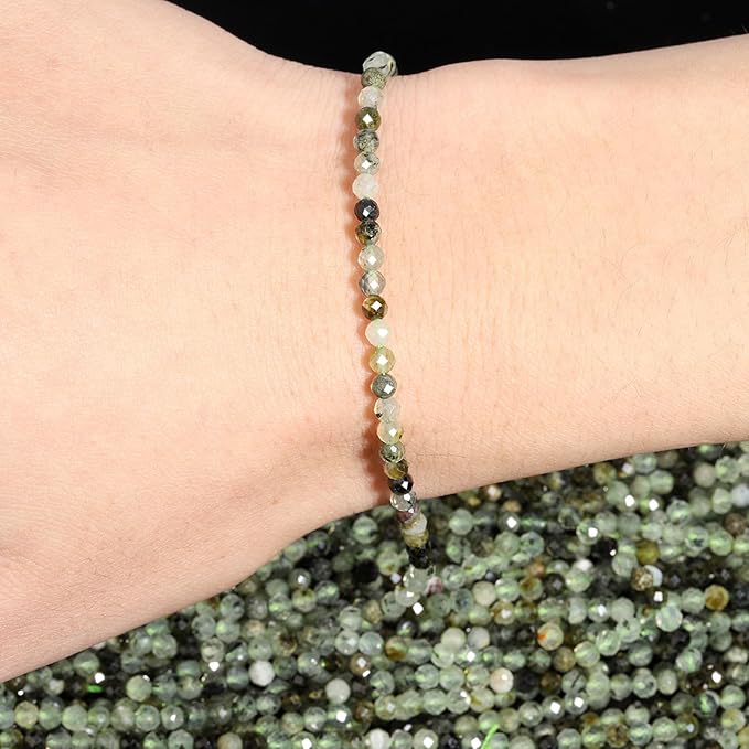 Song Xi 90pcs 4mm Natural Prehnite Gemstone Beads Faceted Round Loose Stone - Image 2