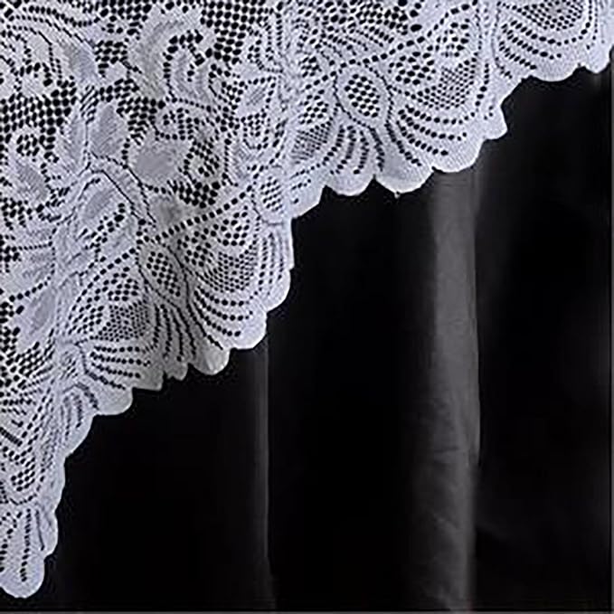 Efavormart 72" x 72" Jolly Good Lace Table Square Tablecloth Overlay-White - Image 3