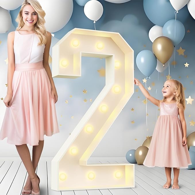 Ledido 4FT Marquee Light Up Numbers Large Light Up Letters by Ledido