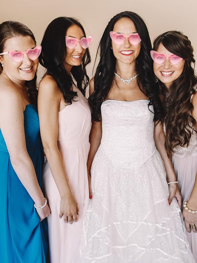 Flutesan 12 Pack Bachelorette Sunglasses Bride Bridesmaid Heart Shaped - Image 4