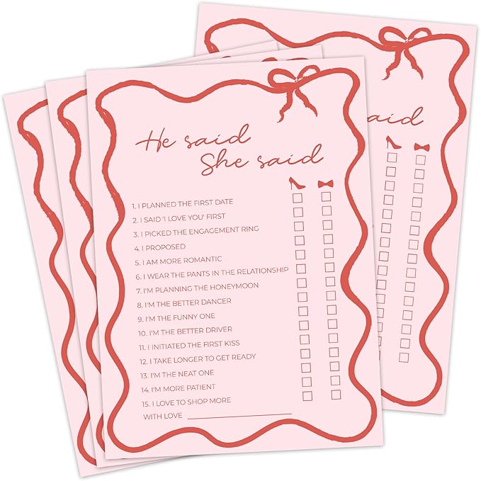 DEEKA 30 PCS Bridal Shower Games Card by DEEKA