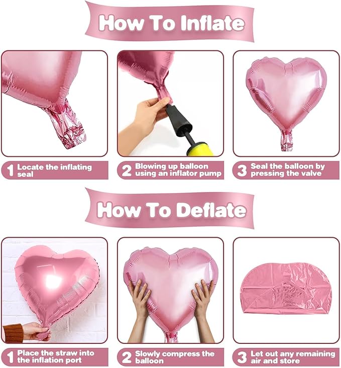 Pink Heart Balloons - Image 3