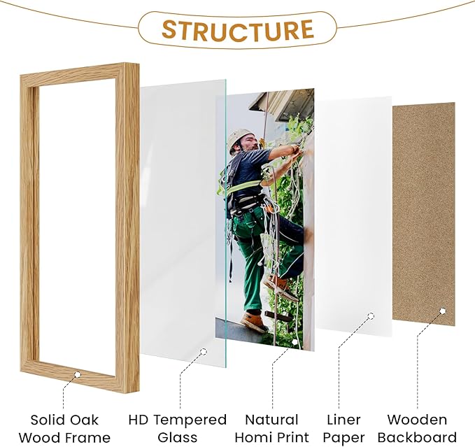 9x18 Picture Frame Oak Wood, 18x9 inch Wall Gallery Poster Frame - Image 3