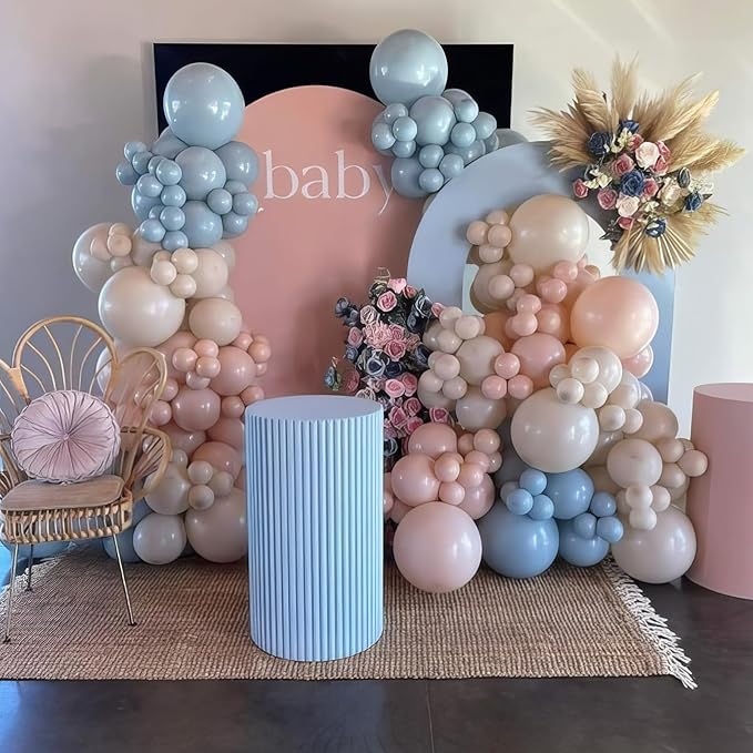 Dusty Pink Blue Balloons - Image 4