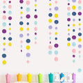 Oh Happy Day Decorations Navy Blue Yellow Purple Pink Boho Felt Circle Dot by pinkblume
