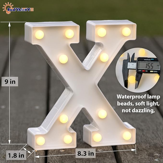 HXWEIYE Light Up Letters X, LED Marquee Sign 26 Alphabet and 10 Number Big - Image 2