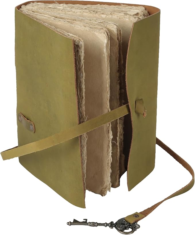 Leather Journal with Lined and Unlined Deckle Edge Paper 8x6 inch and Vintage - Image 5