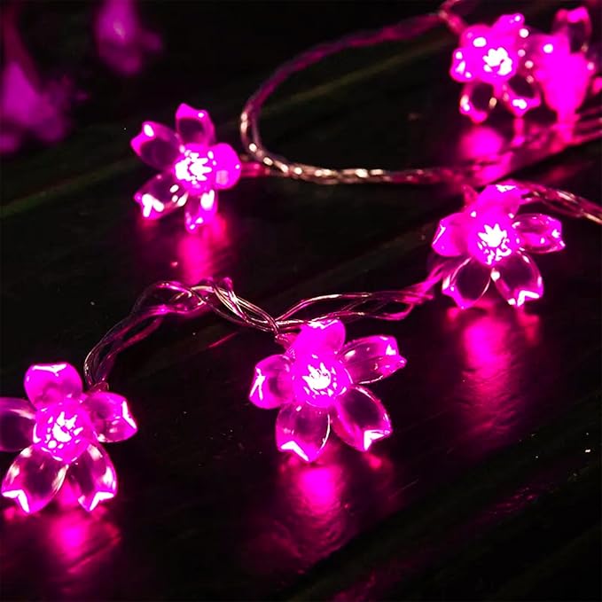 Hot Pink Aesthetic Flower Lights String Indoor Decorations, 33Ft 100 LED - Image 8