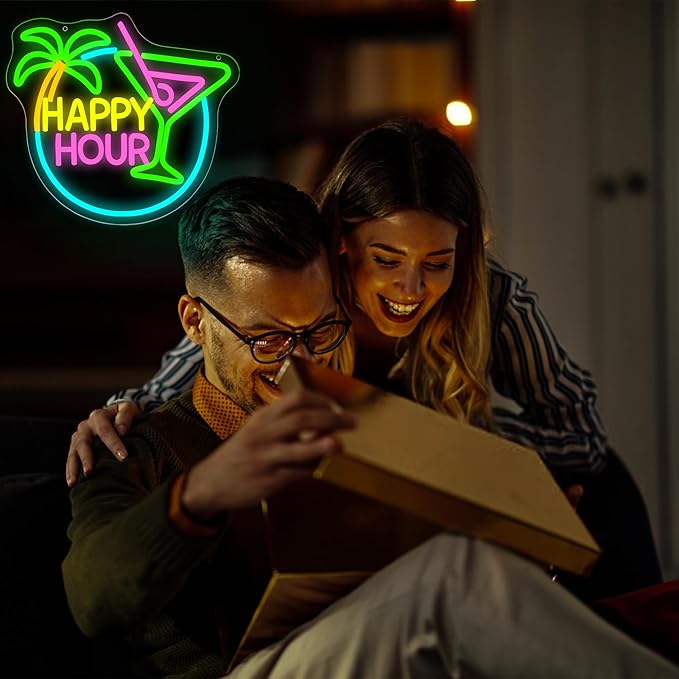 Happy Hour Neon Sign for Wall Decor Dimmable Cocktail Neon Light for Man Cave - Image 6
