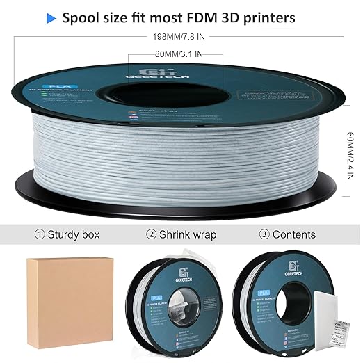 Geeetech Marble PLA 3D Printer Filament, Stone-Like Appearance, 1kg Spool - Image 7