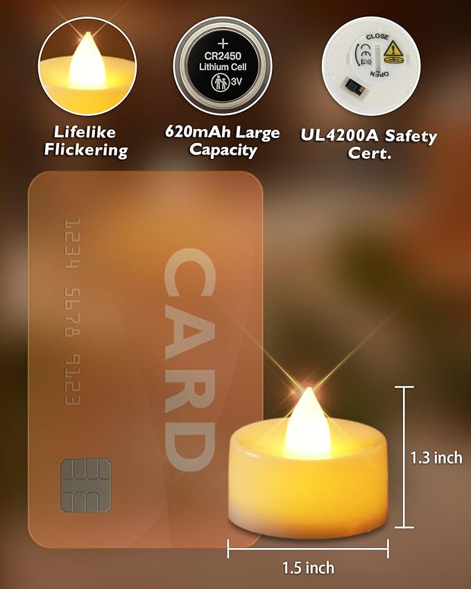 Homemory 24pcs Flameless LED Tea Lights - Image 3