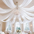 FUHSY 5FTx30FT Wedding Ceiling Drapes White Ceiling Drapes by FUHSY