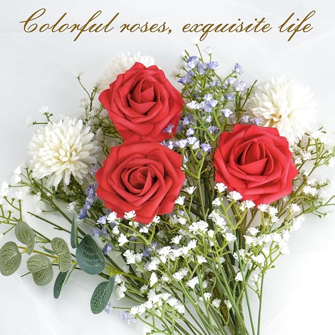 BLEUM CADE 36Pcs Artificial Flowers Fake Roses - Image 6