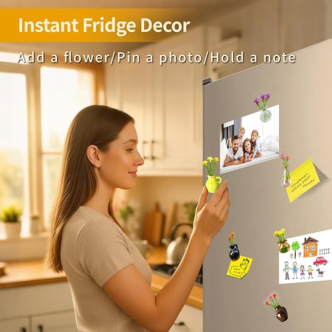 Magnetic Bud Vase Set – Mini Ceramic & Glass Vases - Image 2