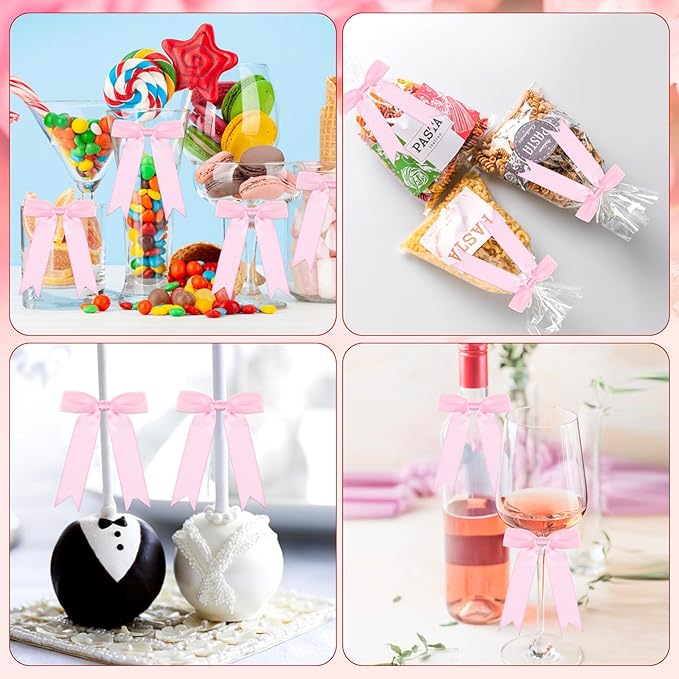 Riceshoot 24 Pcs Satin Ribbon Bow 3.5x5 Inch Twist Tie Bows - Image 7