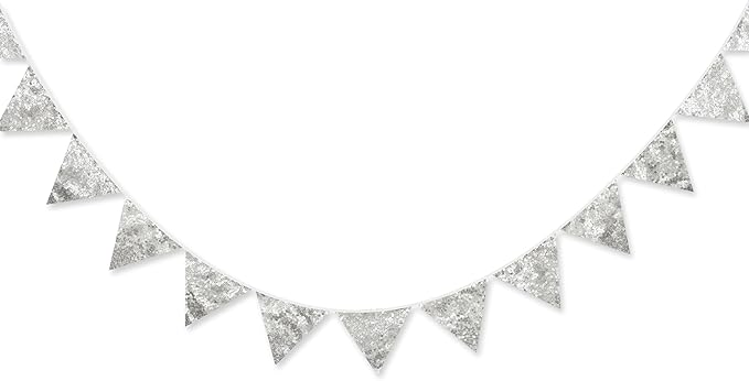 Pinkblume Double Sided Sequin Fabric Triangle Pennant Banner Flag Bunting by pinkblume