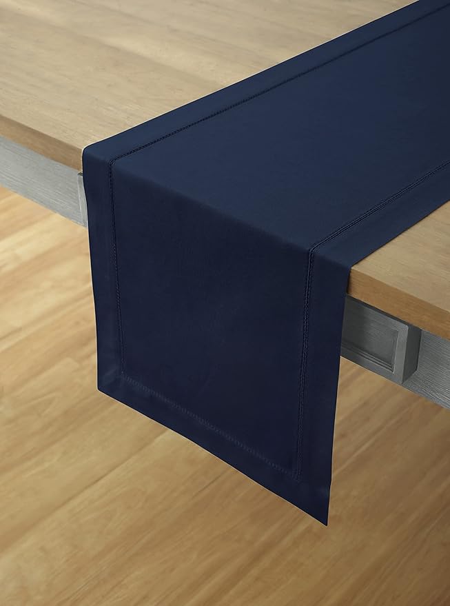 Solino Home Navy Blue Table Runner 90 Inches Long - Image 2