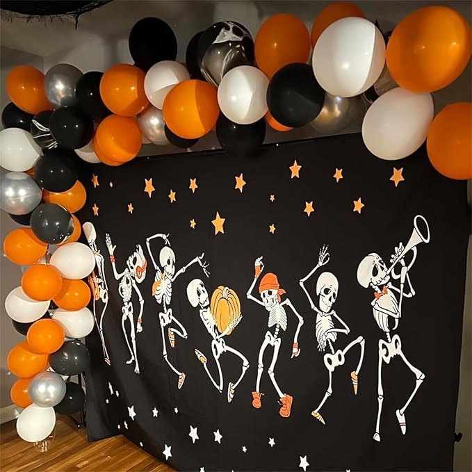 Orange and Black Halloween Balloons Set - Image 4