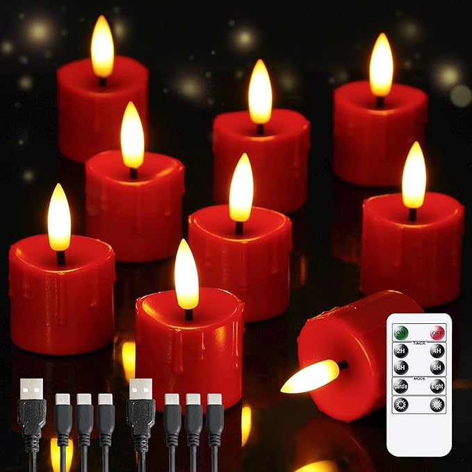Rechargeable Flameless 1.6" x2.5" Tea Light Candles by Yeelida