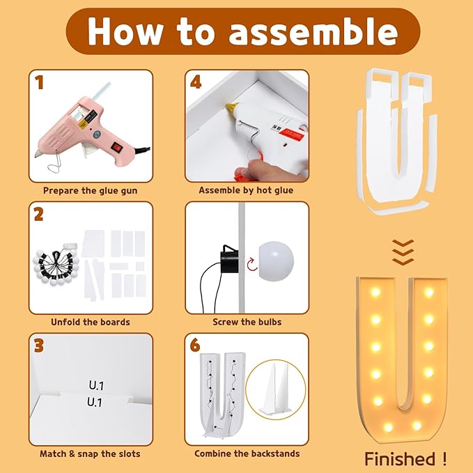 imprsv Marquee Light Up Letters, 4FT Mosaic Letters - Image 3