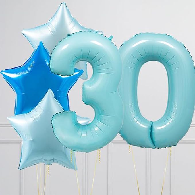40 Inch Blue Large 0-9 Numbers Balloons, Digit 3 Helium Balloons, 3rd Year Old - Image 5