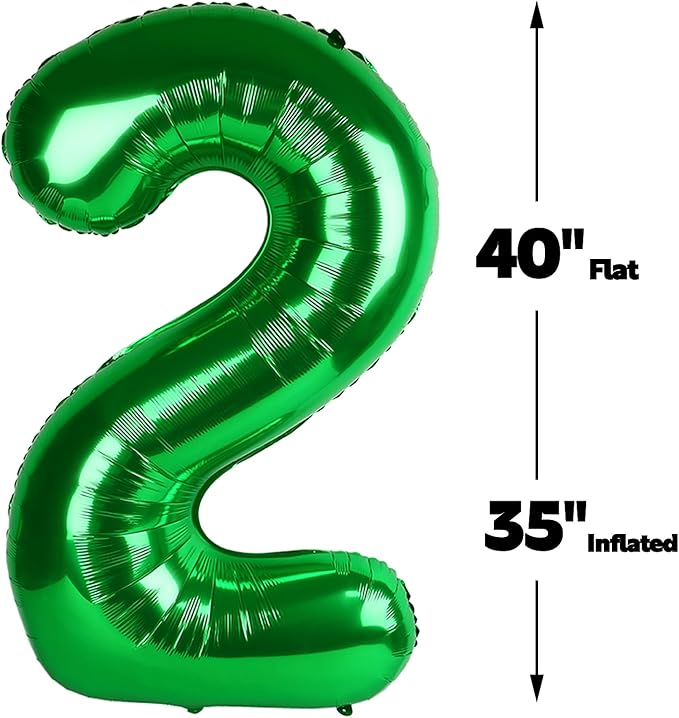Green Number 21 12 Balloon 40 inch, Number 21 12 Birthday Balloon - Image 2