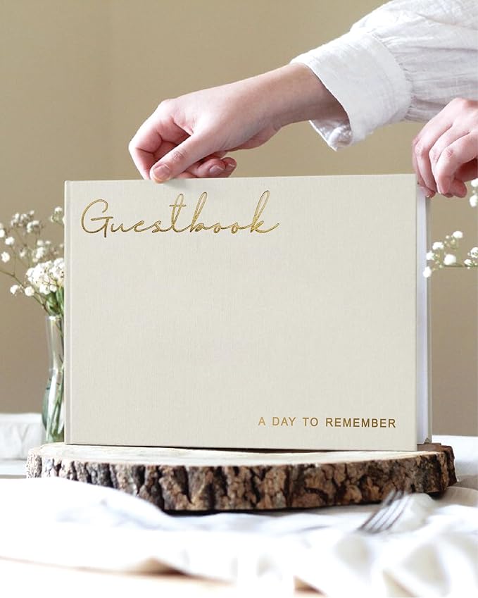 Elegant Linen Wedding Guset Book - Image 6
