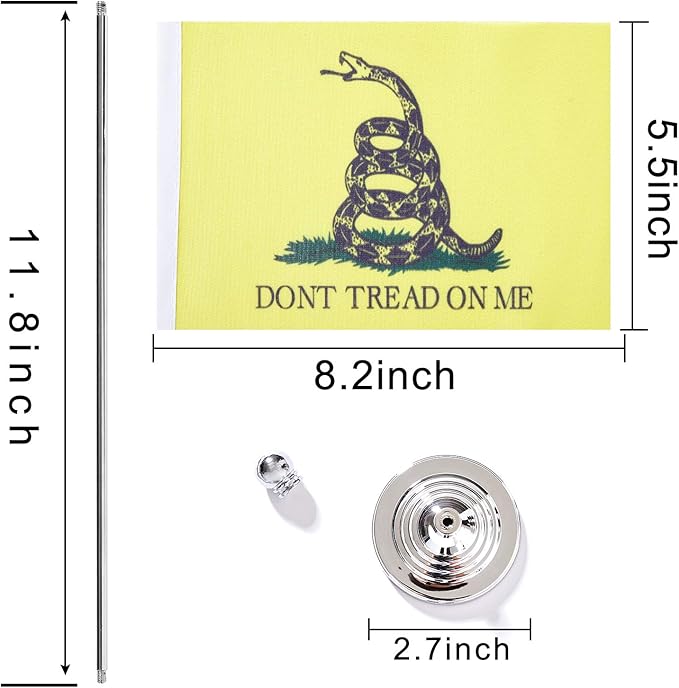ZXvZYT 2 Pack American US Don't Tread On Me flag USA Snake table flag, Small - Image 2