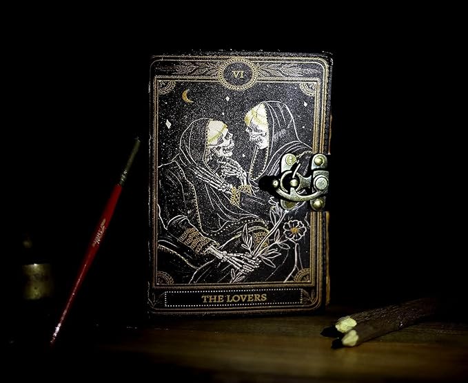 cuero C Book of Spells Leather Journal Deckle Edge Paper Grimoire Printed - Image 3