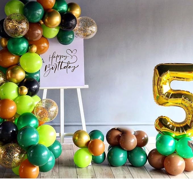 Green and Brown Balloons, Camping Game Jungle Theme Camo Birthday Baby Shower - Image 5