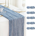 Sioloc 5 Pack Dusty Blue Cheesecloth Table Runner Fall Autumn Decor by HEALTHYCOMFORTLIFE
