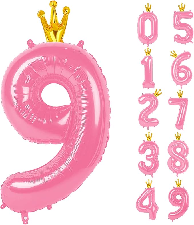 40 Inch Pink Number Balloon 0-9 by Upgesy