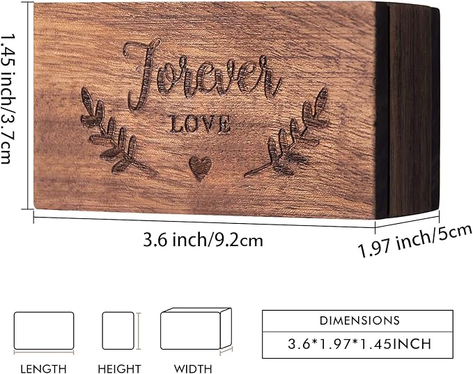 AW BRIDAL Ring Bearer Box Wedding Ring Box Walnut Wood Ring Organizer - Image 2