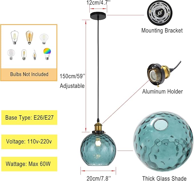 Pendant Light Shade Industrial Hanging Lights Fixtures Ceiling Outdoor Pendant - Image 5
