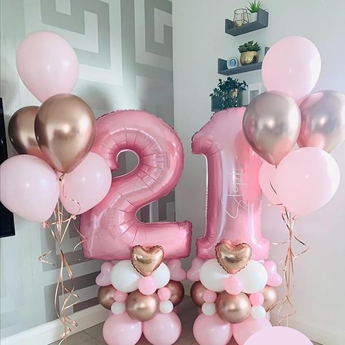Light Pink 1 Number 40 Inch Large Balloon 1st Numbers Big Foil Helium Number - Image 6
