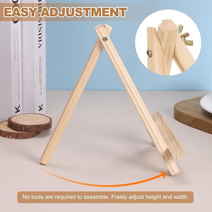 MECCANIXITY Mini Wood Display Easels, 11.8"x7.9"A-Frame Painting Tabletop - Image 4