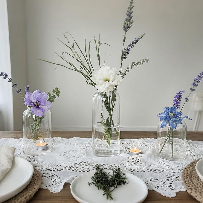 Glass Bud Vases Set of 6 Clear Flower Vase - Image 5