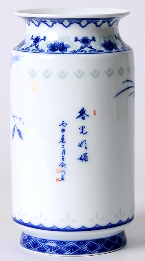 Blue and White Vintage Vase Chinoiserie Farmhouse Decorative Vases Flower - Image 2