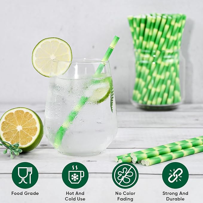 5.75 inch Short Bamboo Paper Straws & Stirrers - Image 3