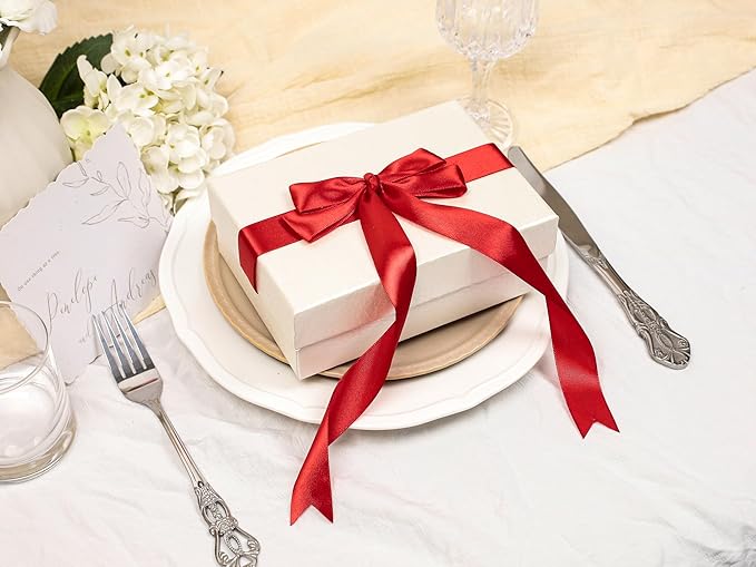 Red Satin Ribbon 1 inch X Continuous 100 Yards, Single Face Polyester Ribbon - Image 5