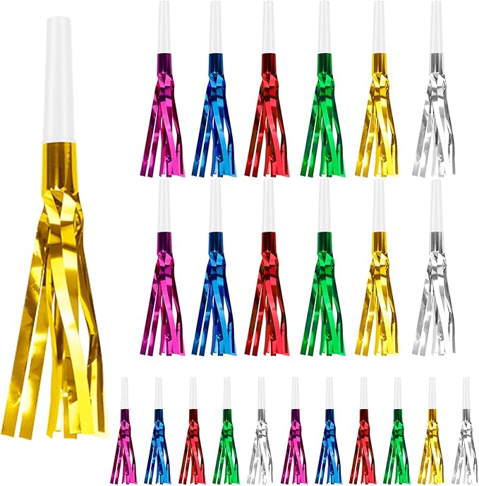 Party Blowers, Glitter Metallic Fringed Party Blowouts by Unknown