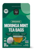 FGO Organic Moringa Mint Tea, Eco-Conscious Herbal Tea Bags, Resealable Bag by FGO