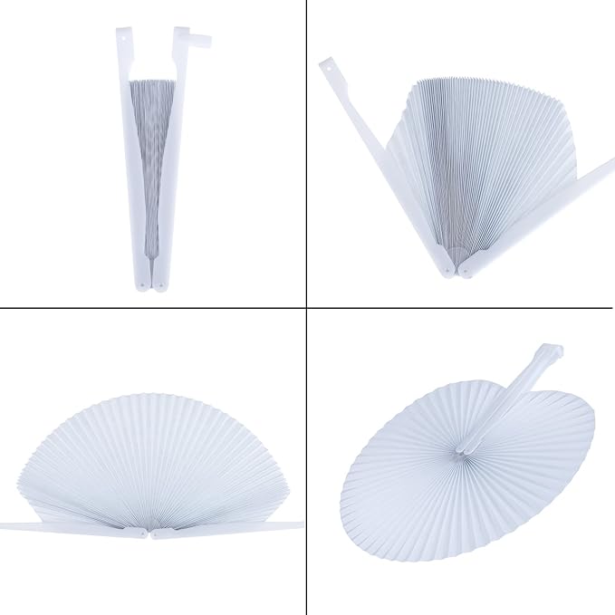 Pangda 24 Pack Folding Fans Round Paper Fans Assortment - Image 4