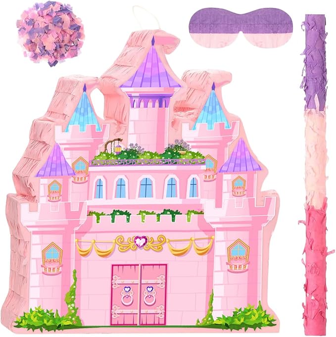 Princess Castle Pinata for Girl Birthday Party Supplies Pink Decorations Fairy by Bestgoodsbestservice
