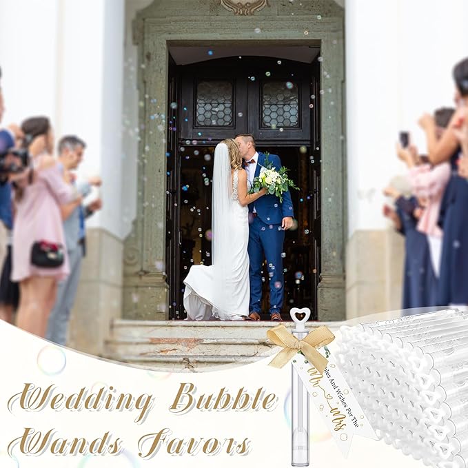 405 Pcs Wedding Bubbles Wands Set Include Heart Bubble Wands Bubbles Send Off - Image 6