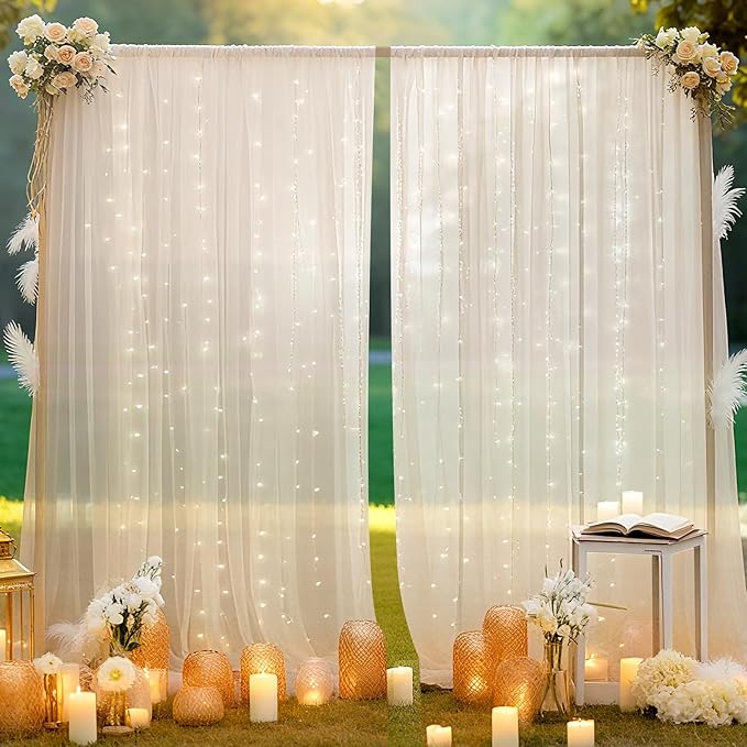 10×10ft Tulle Backdrop Curtains by Ledido