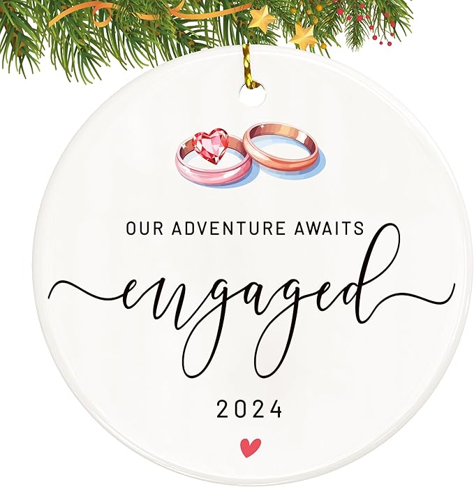 Engagement Christmas Ornament for Newly Engaged by Olicard